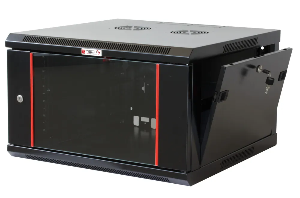 Armadio Rack 19" a muro 9 unità sezione unica prof. 450mm Nero Compra Oggi Stesso