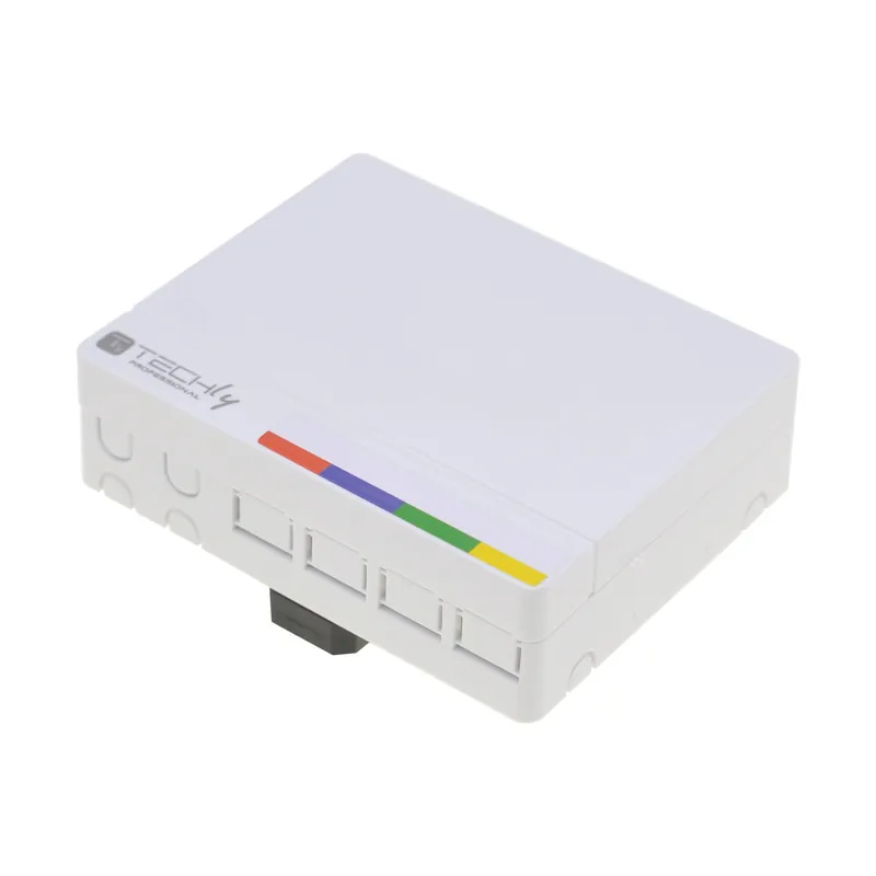 Scatola di Terminazione Ottica di Appartamento (STOA) FTTH per 4 fibre 4 adattatori su guida DIN Bestseller