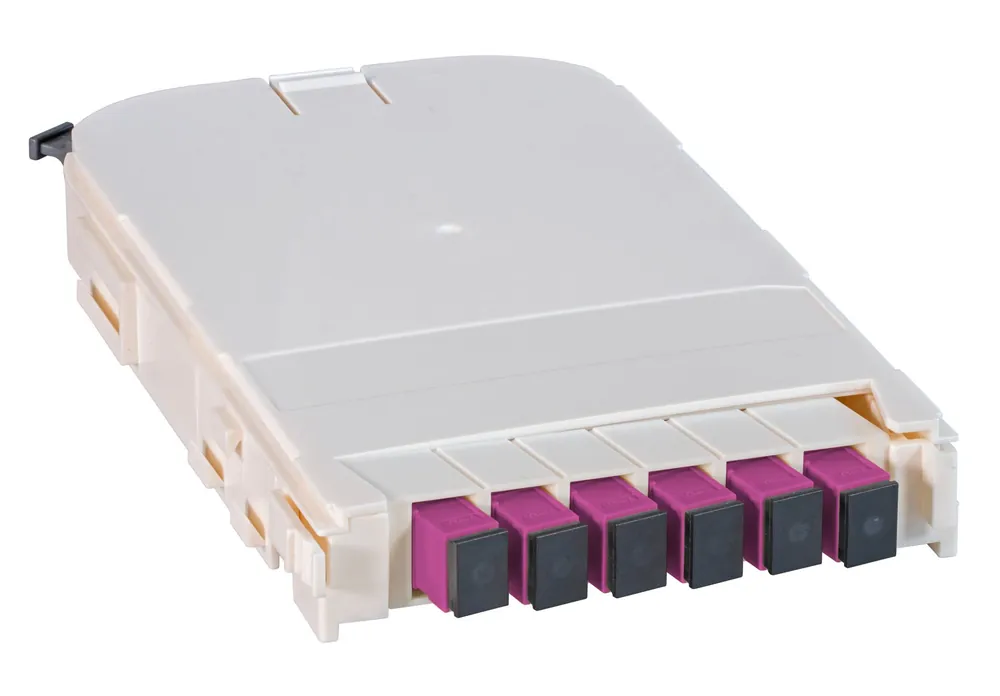 Scatola di Giunzione Fibra Ottica Modulo FTTH con 6 Adattatori SC Ceramici OM4 Ultime Pezzi