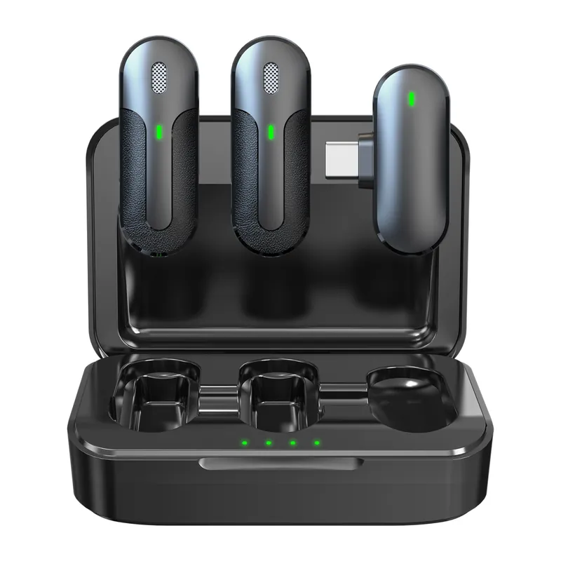 Sconto Set 2 Mini Microfoni Lavalier Wireless con Ricevitore USB-C™ e Custodia di Ricarica, TX301