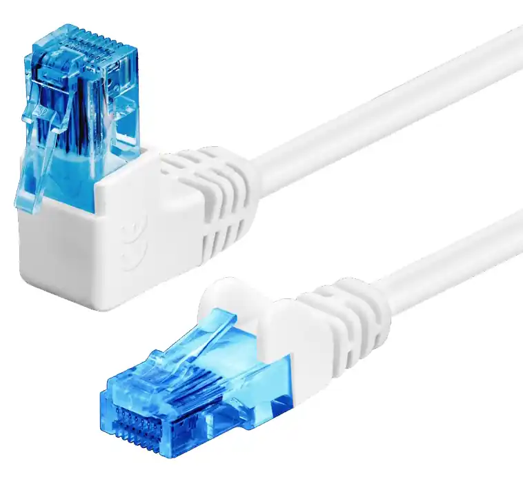 Prezzo Scontato Cavo di rete Patch Connettore Angolato 90° CCA Cat.6A UTP 0,5m Bianco