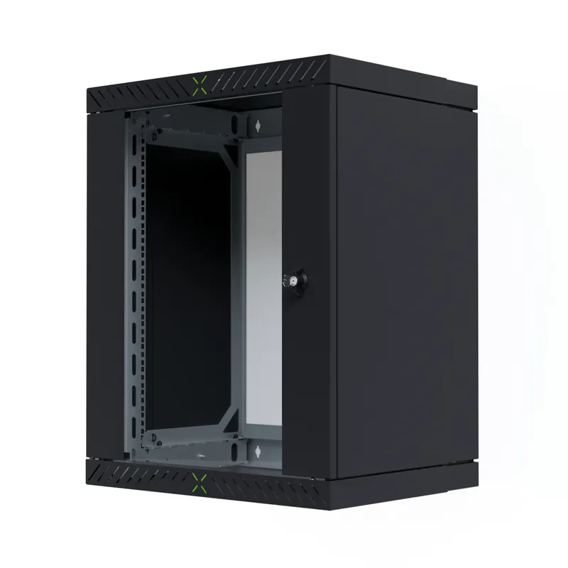 Di Tendenza Armadio Rack 19" a Muro 15U da Assemblare Profondità 400-600 mm Nero